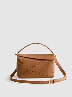 Fashioneco Cognac Patchwork Crossbody Bag